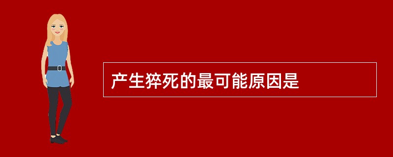 产生猝死的最可能原因是