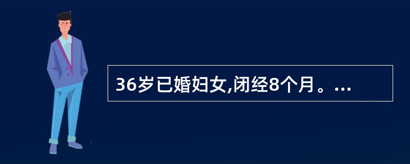 36岁已婚妇女,闭经8个月。查子宫稍小。肌注黄体酮20mg连用3日,未见撤药性流