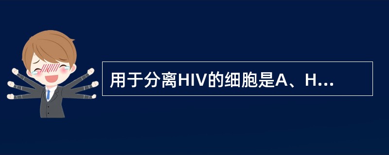 用于分离HIV的细胞是A、Hela细胞B、原代猴肾细胞C、狗肾细胞D、Vero£