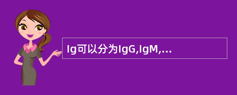 Ig可以分为IgG,IgM,IgA,IgE和IgD五类。其分类依据主要是A、根据