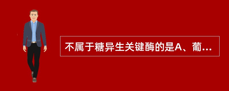 不属于糖异生关键酶的是A、葡萄糖£­6£­磷酸酶B、果糖£­1,6£­二磷酸酶C