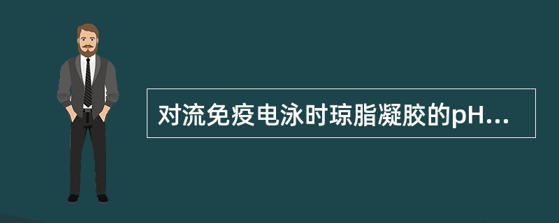 对流免疫电泳时琼脂凝胶的pH是A、6.6B、7.4C、6.8D、8.6E、8.4