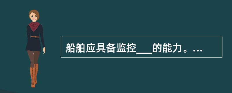 船舶应具备监控___的能力。①船舶自身;②船上的限制区域;③船舶周围区域;④港口