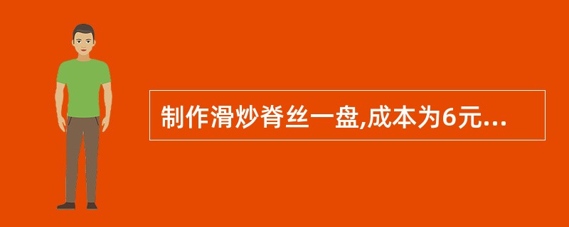 制作滑炒脊丝一盘,成本为6元,售价为10元,该菜的销售毛利率是()。