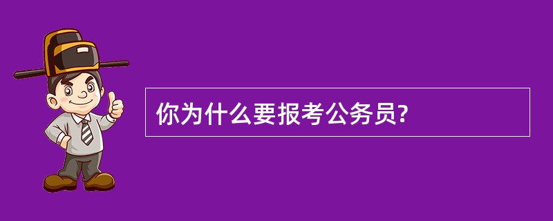 你为什么要报考公务员?