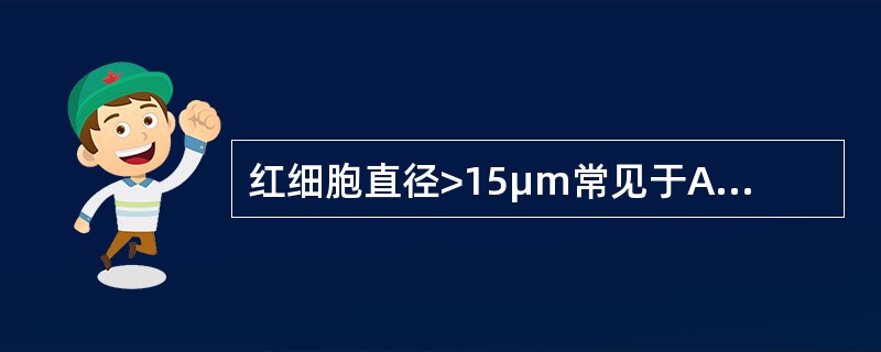 红细胞直径>15μm常见于A、珠蛋白生成障碍性贫血B、再生障碍性贫血C、溶血性贫