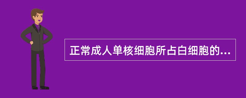 正常成人单核细胞所占白细胞的百分比为