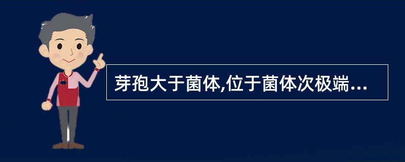 芽孢大于菌体,位于菌体次极端,使菌体呈汤匙状或网球拍状的是