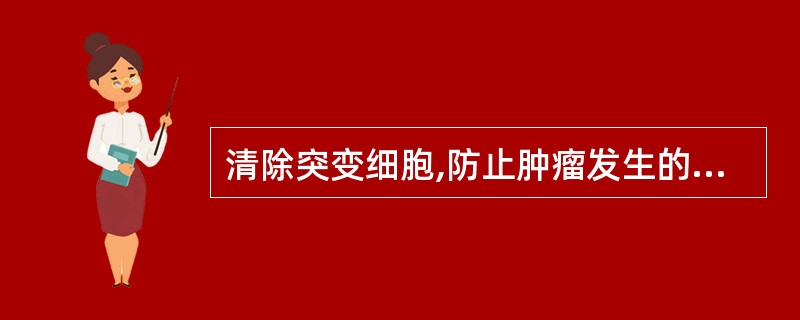 清除突变细胞,防止肿瘤发生的免疫功能是A、免疫防御B、免疫监视C、免疫稳定D、抗