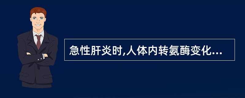 急性肝炎时,人体内转氨酶变化为A、ALT升高,AST升高,AST£¯ALT>1.