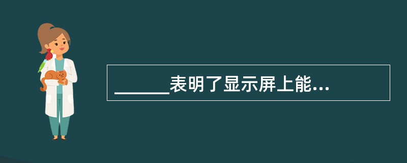 ______表明了显示屏上能够显示出的像素数目。