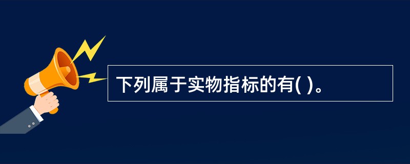 下列属于实物指标的有( )。