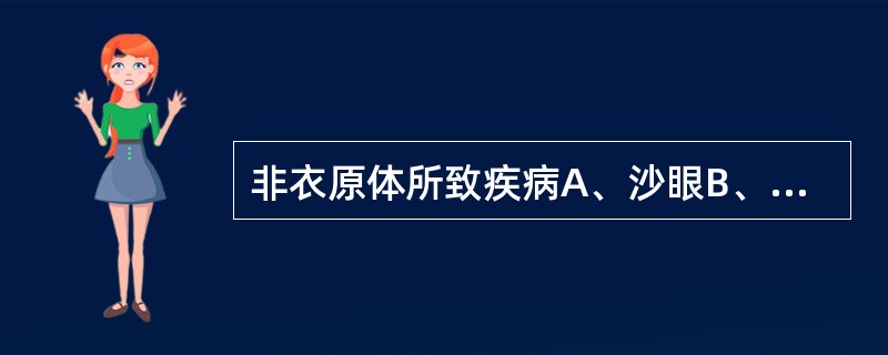 非衣原体所致疾病A、沙眼B、包涵体结膜炎C、泌尿生殖道感染D、性病淋巴肉芽肿E、