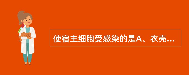 使宿主细胞受感染的是A、衣壳B、核酸C、酶类D、壳粒E、刺突