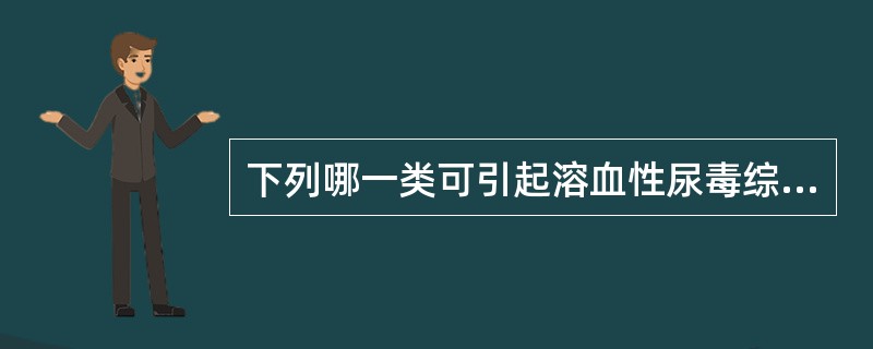 下列哪一类可引起溶血性尿毒综合征(HUS)A、ETECB、EPECC、EIECD