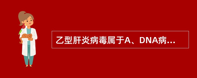 乙型肝炎病毒属于A、DNA病毒科B、小RNA病毒科C、微小RNA病毒科D、嗜肝D