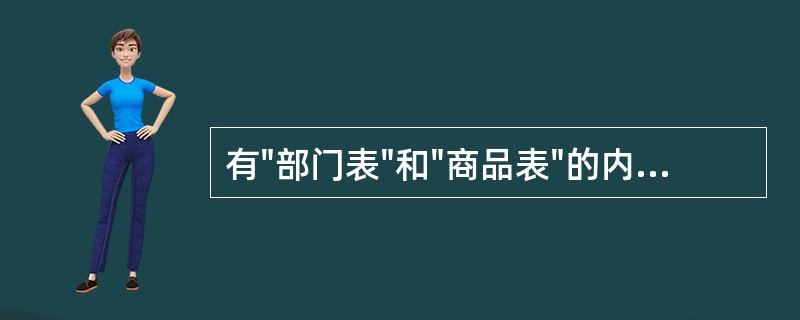 有"部门表"和"商品表"的内容如下: 部门.dbf:部门号C(8),部门名C(1