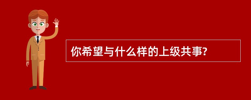 你希望与什么样的上级共事?