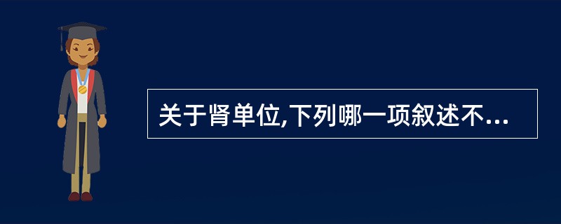 关于肾单位,下列哪一项叙述不正确?