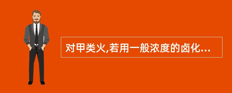 对甲类火,若用一般浓度的卤化烃灭火,只起到控制作用,为防止复燃,必须辅以水枪喷水