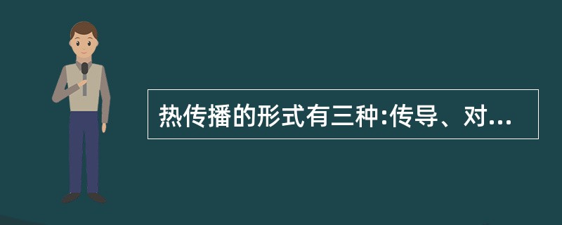 热传播的形式有三种:传导、对流、辐射,通称燃烧三要素。