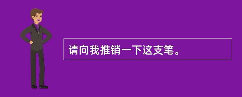 请向我推销一下这支笔。