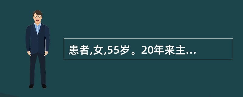 患者,女,55岁。20年来主要因丈夫有外遇,夫妻感情不佳,总想离婚,但又总舍不得