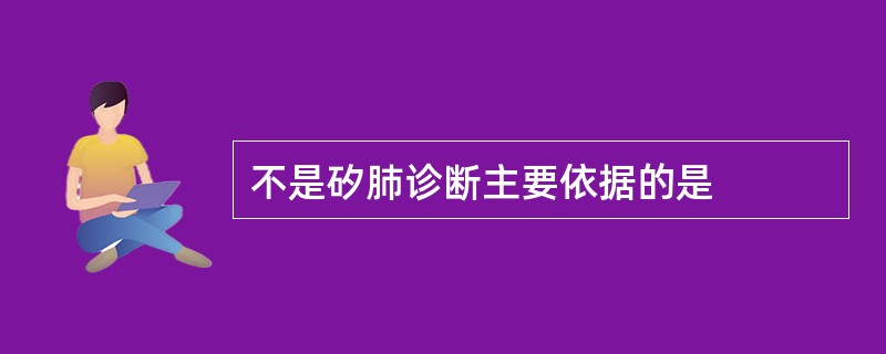 不是矽肺诊断主要依据的是