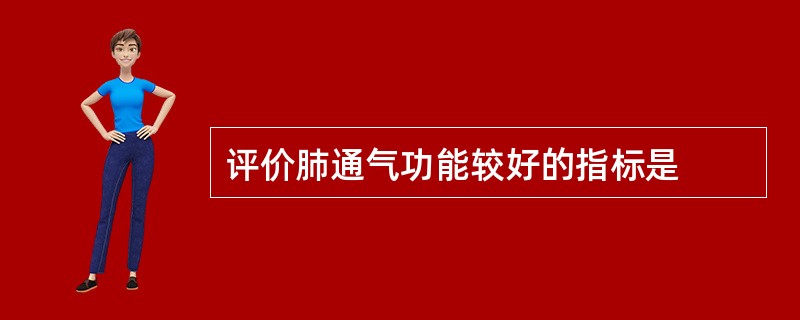 评价肺通气功能较好的指标是