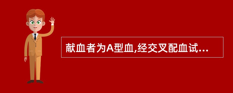 献血者为A型血,经交叉配血试验,主侧不凝集而次侧凝集,受血者的血型应为