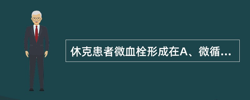 休克患者微血栓形成在A、微循环痉挛期B、微循环扩张期C、微循环衰竭期(休克期)D