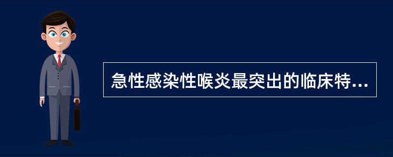 急性感染性喉炎最突出的临床特征是A、流涕B、咳痰C、高热D、呼气性喉鸣E、犬吠样