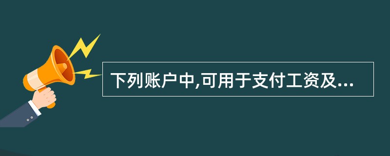 下列账户中,可用于支付工资及奖金的是()。