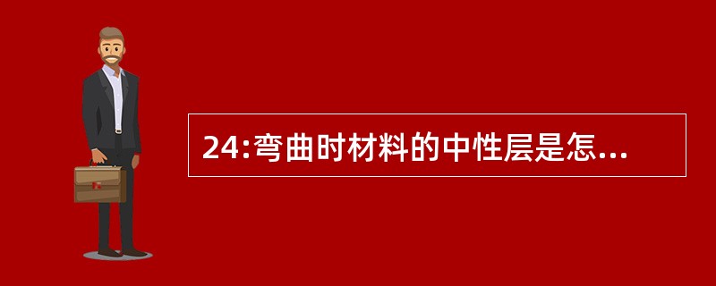 24:弯曲时材料的中性层是怎样定义的?