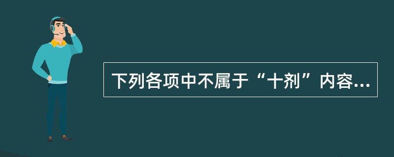 下列各项中不属于“十剂”内容的是