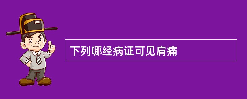 下列哪经病证可见肩痛