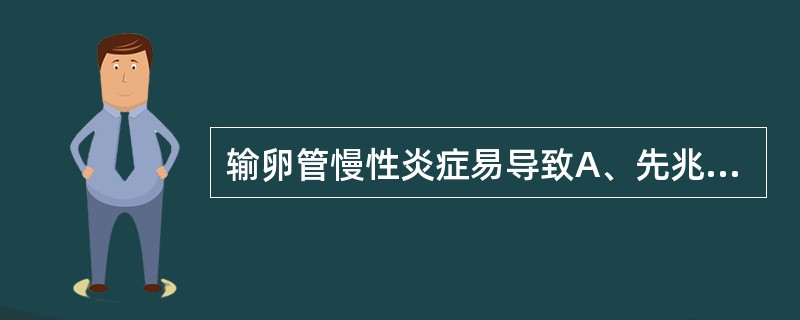 输卵管慢性炎症易导致A、先兆流产B、异位妊娠C、葡萄胎D、侵蚀性葡萄胎E、绒毛膜