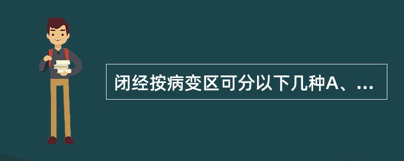 闭经按病变区可分以下几种A、下丘脑性闭经B、垂体性闭经C、卵巢性闭经D、子宫性闭