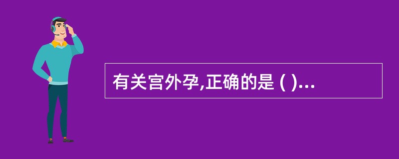 有关宫外孕,正确的是 ( )A、宫外孕以输卵管伴伞部的发生率最高B、壶腹部的破裂