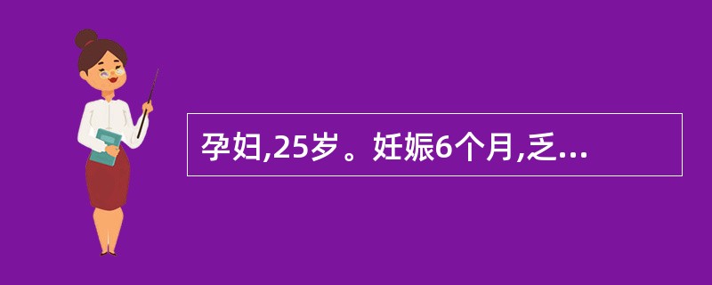 孕妇,25岁。妊娠6个月,乏力,食欲缺乏,腹胀半个月,黄疸进行性加深。查体:皮肤