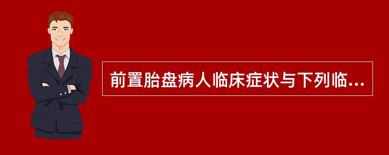 前置胎盘病人临床症状与下列临床体征相符合的是( )。A、胎心音异常B、胎方位不清