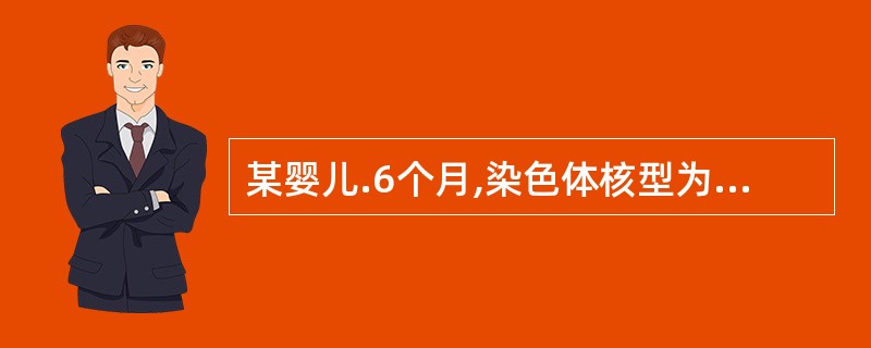 某婴儿.6个月,染色体核型为46,XX,查体发现阴蒂肥大,阴唇融合遮盖阴道口和尿