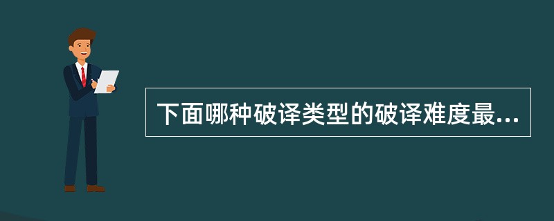 下面哪种破译类型的破译难度最大?()