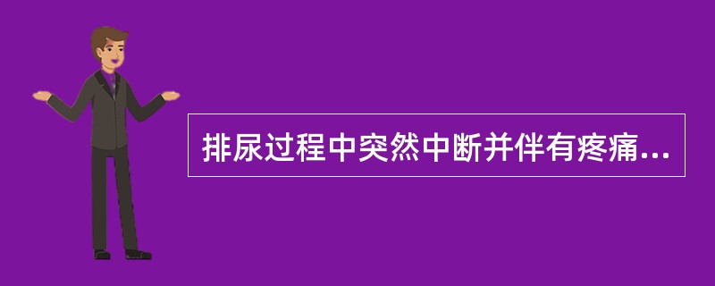 排尿过程中突然中断并伴有疼痛,常鉴于哪种疾病A、膀胱癌B、肾结石C、输尿管结石D