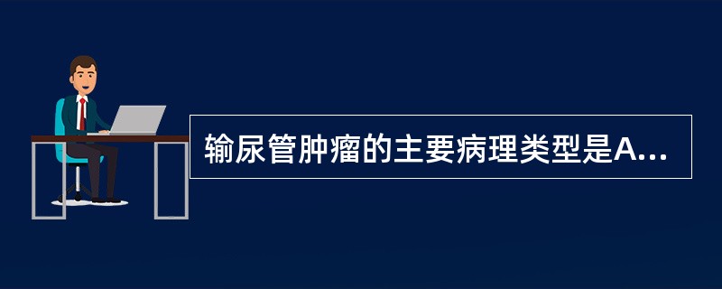 输尿管肿瘤的主要病理类型是A、鳞状细胞癌B、腺癌C、尿路上皮癌D、透明细胞癌E、