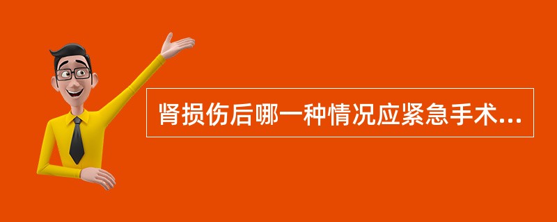 肾损伤后哪一种情况应紧急手术A、明显血尿B、严重休克不能纠正C、尿外渗D、合并肋