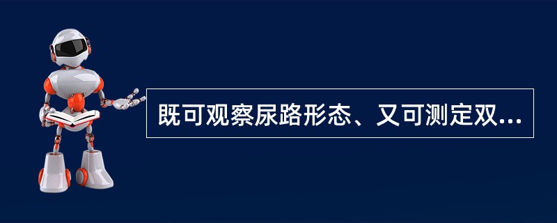 既可观察尿路形态、又可测定双侧肾功能的检查是A、尿路平片B、血肌酐和血尿素氮测定