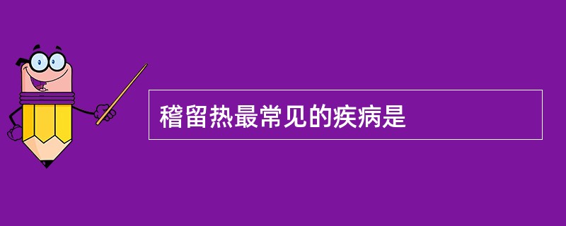 稽留热最常见的疾病是