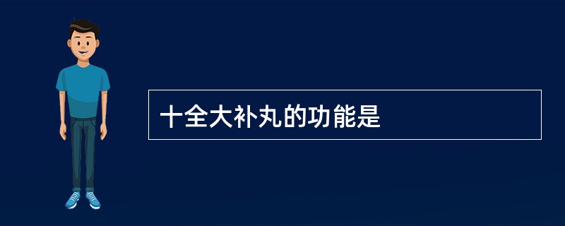 十全大补丸的功能是