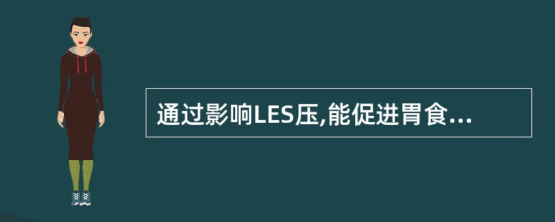 通过影响LES压,能促进胃食管反流病发生的是